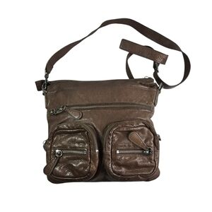 Liebeskind brown mocha leather crossbody bag purse